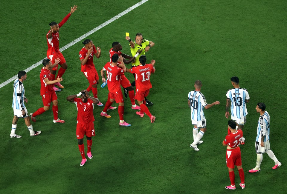 Switzerland star sent off in tears vs Argentina after new Fifa rule