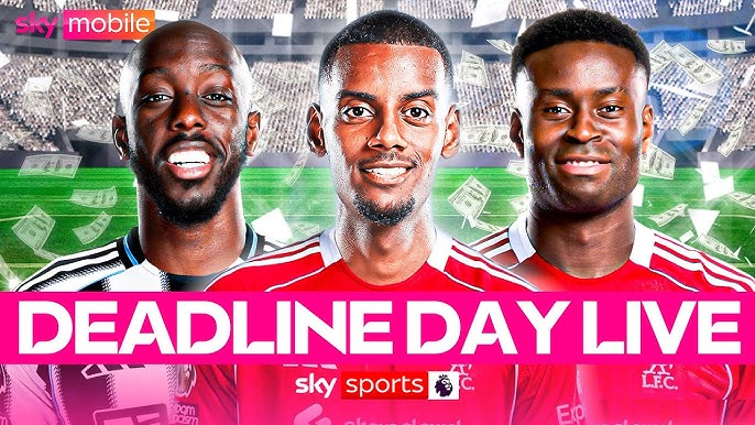 Football fans reading transfer news on smartphones while following deadline day updates