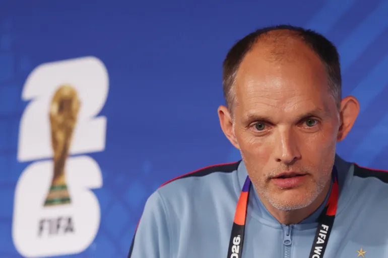 Thomas Tuchel leading England training before the World Cup semi-final