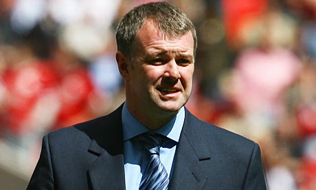 Gary Pallister speaking during a football event or television appearance