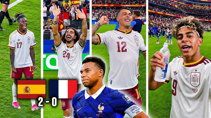 Spain players celebrating after reaching the FIFA World Cup Final